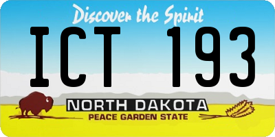 ND license plate ICT193