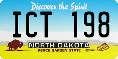 ND license plate ICT198