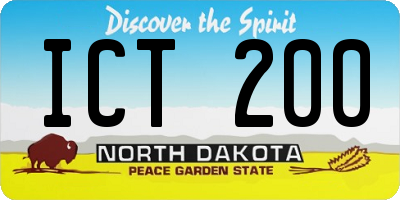 ND license plate ICT200