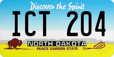 ND license plate ICT204