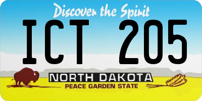 ND license plate ICT205
