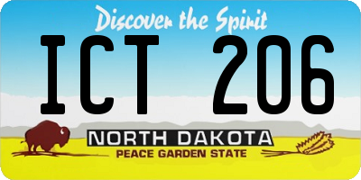 ND license plate ICT206