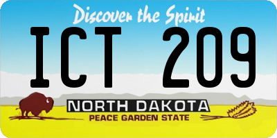 ND license plate ICT209