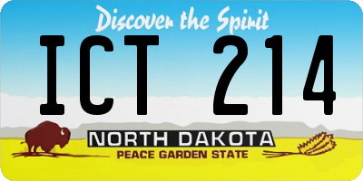ND license plate ICT214