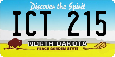 ND license plate ICT215