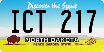 ND license plate ICT217
