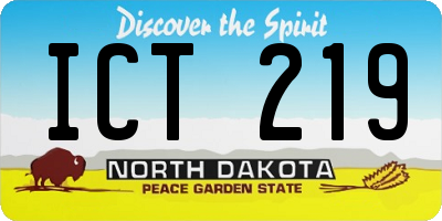 ND license plate ICT219