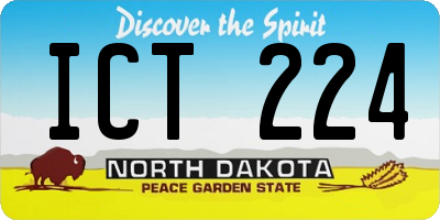 ND license plate ICT224