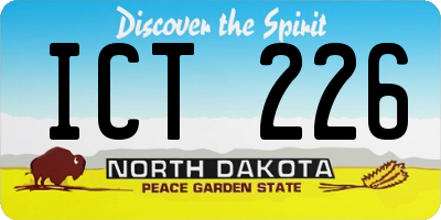 ND license plate ICT226