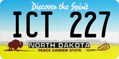 ND license plate ICT227