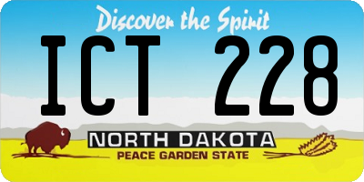 ND license plate ICT228