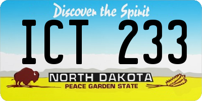 ND license plate ICT233