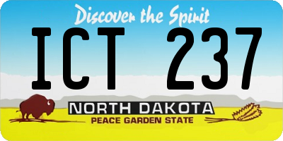 ND license plate ICT237