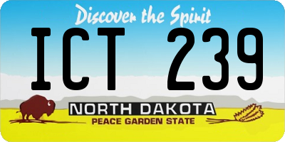 ND license plate ICT239