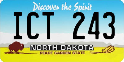 ND license plate ICT243
