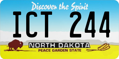 ND license plate ICT244