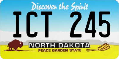 ND license plate ICT245