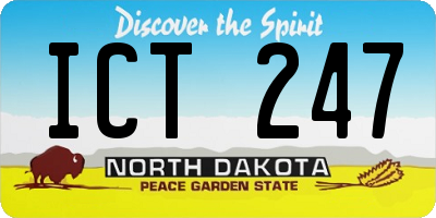 ND license plate ICT247