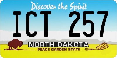 ND license plate ICT257