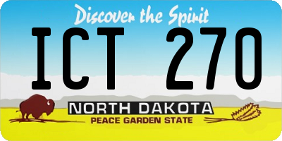 ND license plate ICT270