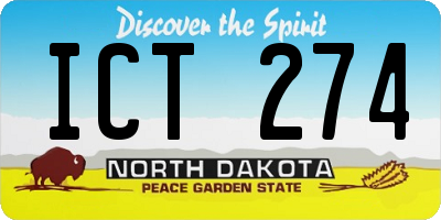 ND license plate ICT274