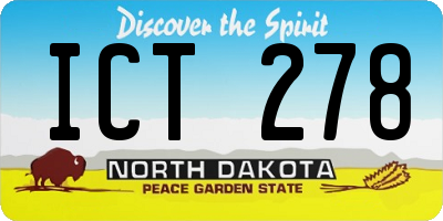 ND license plate ICT278