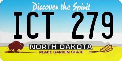ND license plate ICT279