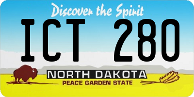 ND license plate ICT280