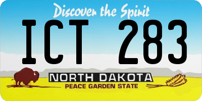 ND license plate ICT283