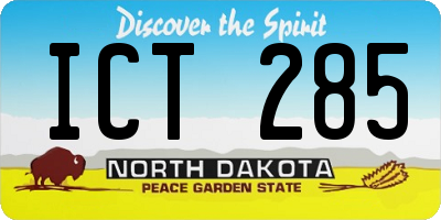 ND license plate ICT285