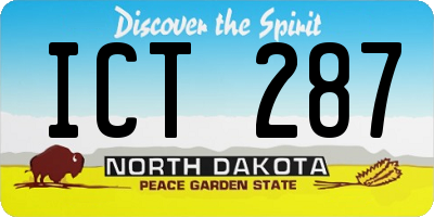 ND license plate ICT287