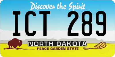 ND license plate ICT289