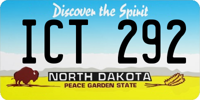 ND license plate ICT292