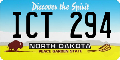 ND license plate ICT294