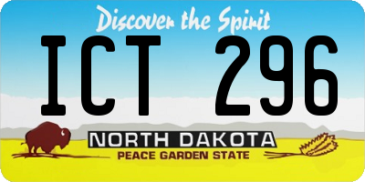 ND license plate ICT296