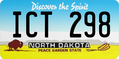 ND license plate ICT298