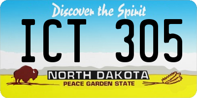 ND license plate ICT305