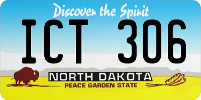 ND license plate ICT306