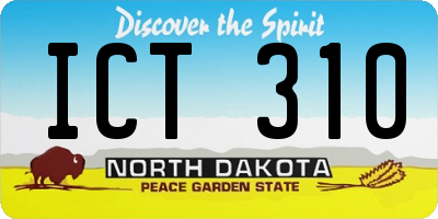ND license plate ICT310