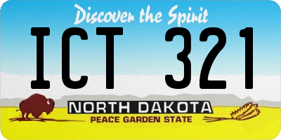 ND license plate ICT321