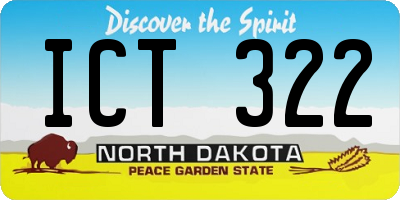 ND license plate ICT322