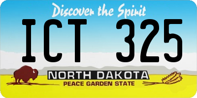 ND license plate ICT325