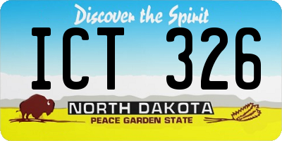 ND license plate ICT326