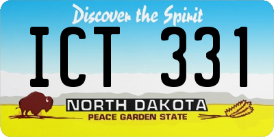 ND license plate ICT331