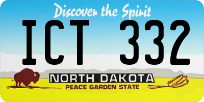 ND license plate ICT332