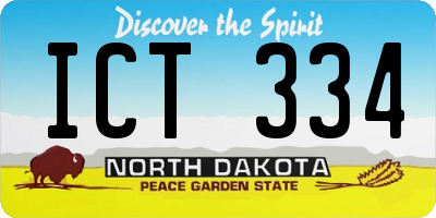 ND license plate ICT334