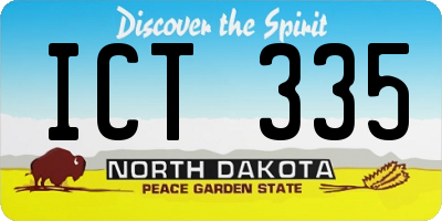 ND license plate ICT335