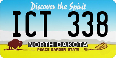 ND license plate ICT338