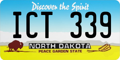 ND license plate ICT339