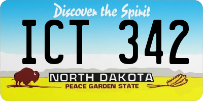 ND license plate ICT342